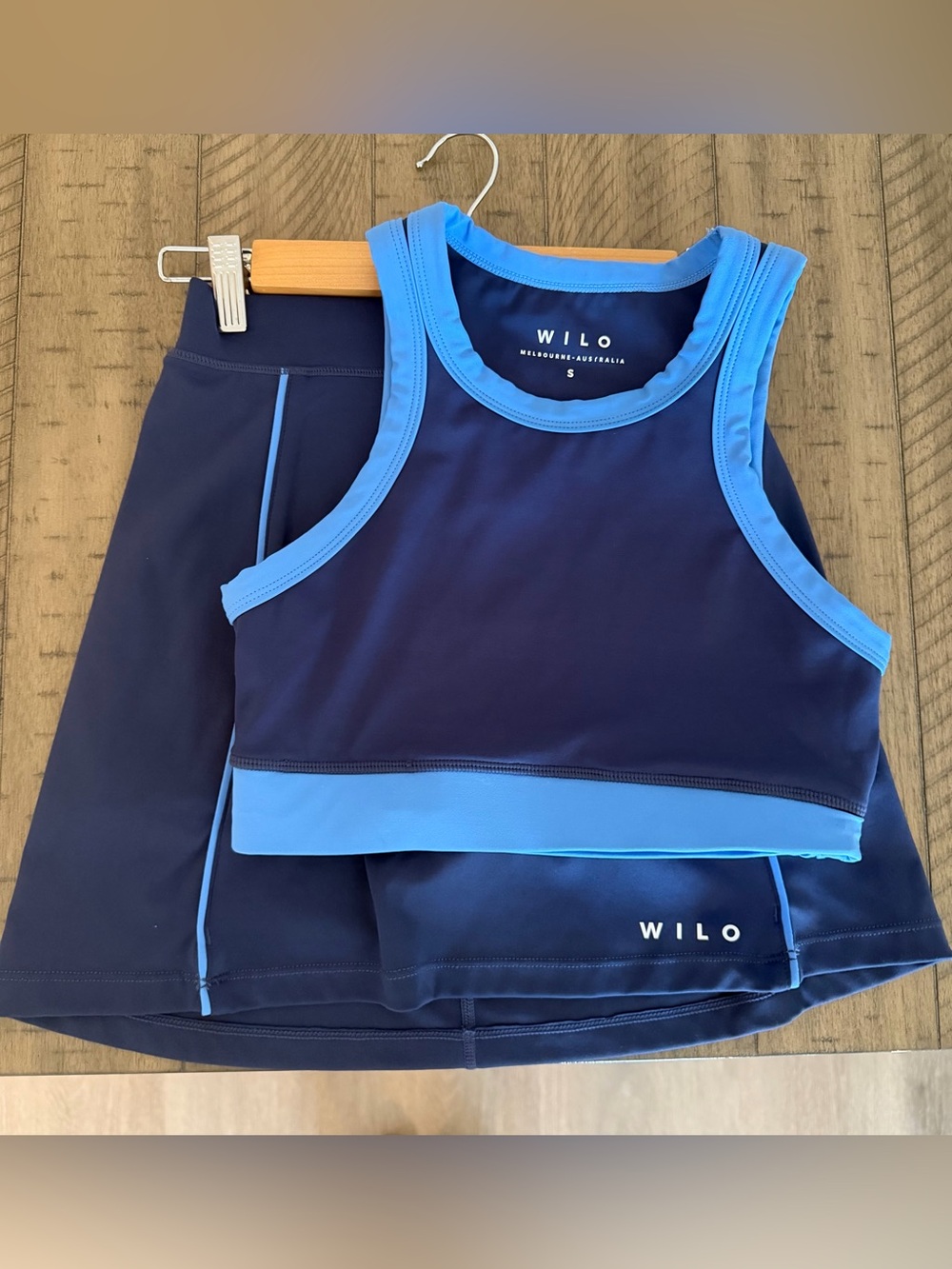 WILO Small Navy Blue Two-Piece Set with Light Blue Trim